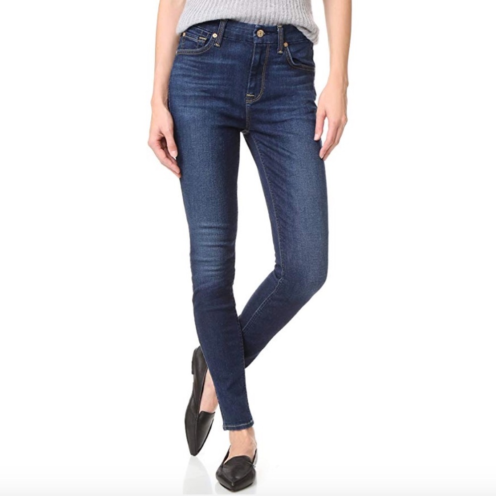 Buckingham Blue High Waist Skinny